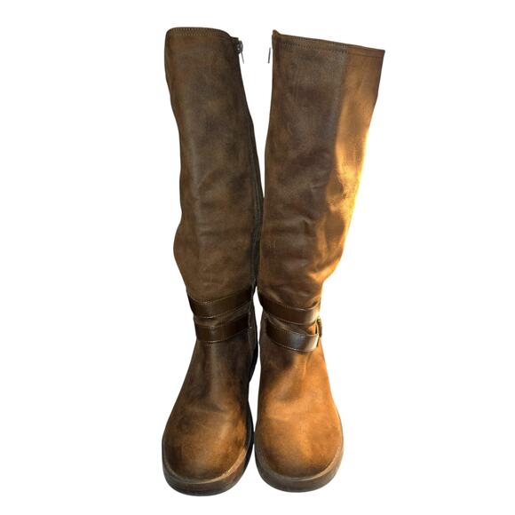 Kensie 9.5 Brown Leather Women's Knee Length Western Riding Boots Shoes 9 1/2 - Picture 3 of 8